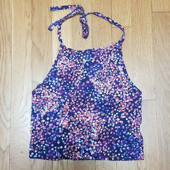 Aeropostale Floral Halter Crop Top - Picture 1 of 5